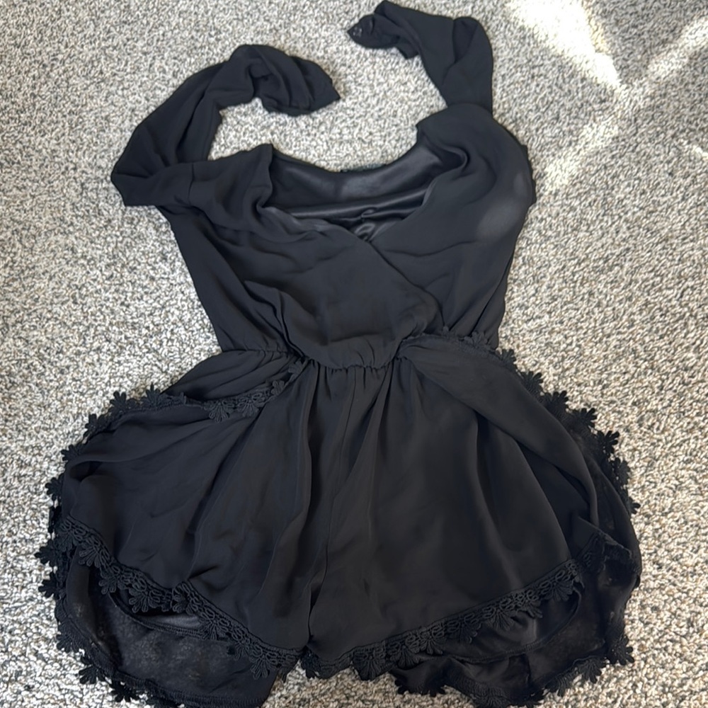 Elegant Black Lace Romper
